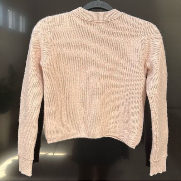Club Monaco Honeycomb Crew Rose Cashmere Sweater, Size XSP - Picture 9 of 11